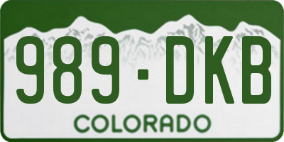 CO license plate 989DKB