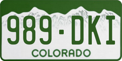CO license plate 989DKI