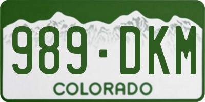 CO license plate 989DKM