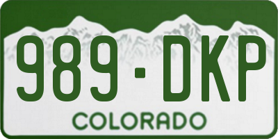CO license plate 989DKP