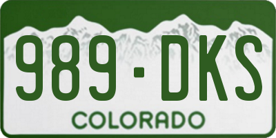 CO license plate 989DKS
