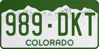 CO license plate 989DKT