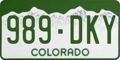 CO license plate 989DKY