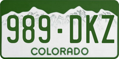 CO license plate 989DKZ