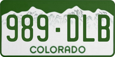 CO license plate 989DLB