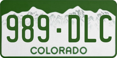 CO license plate 989DLC