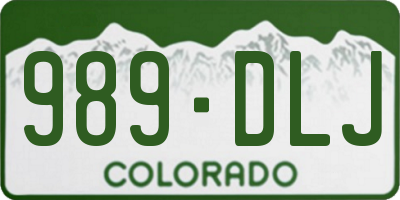CO license plate 989DLJ