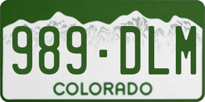 CO license plate 989DLM