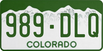 CO license plate 989DLQ