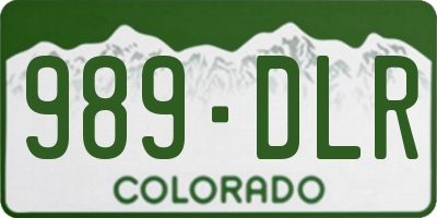 CO license plate 989DLR