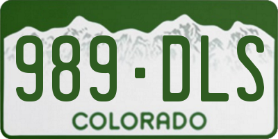 CO license plate 989DLS