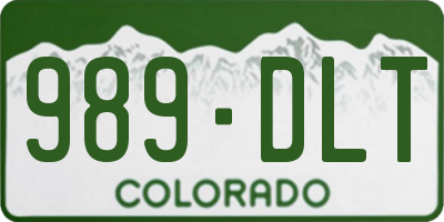 CO license plate 989DLT
