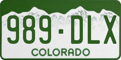 CO license plate 989DLX