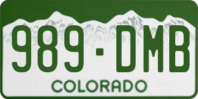 CO license plate 989DMB