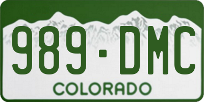 CO license plate 989DMC