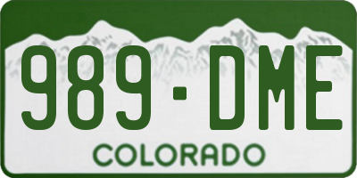 CO license plate 989DME