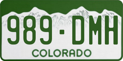 CO license plate 989DMH
