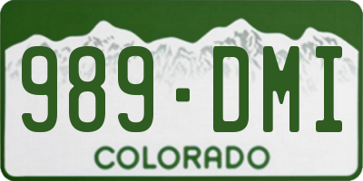 CO license plate 989DMI