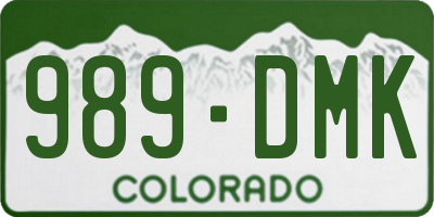 CO license plate 989DMK