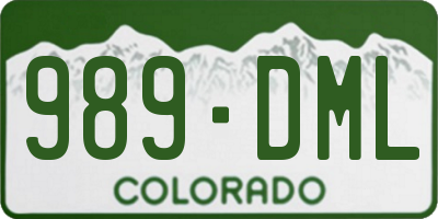 CO license plate 989DML