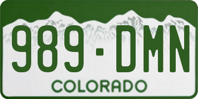 CO license plate 989DMN