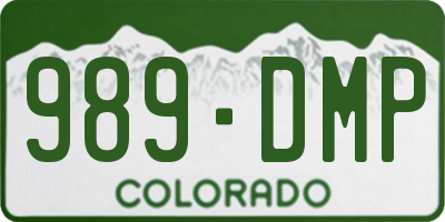 CO license plate 989DMP