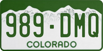CO license plate 989DMQ