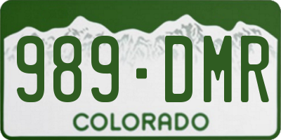CO license plate 989DMR