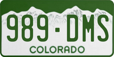 CO license plate 989DMS