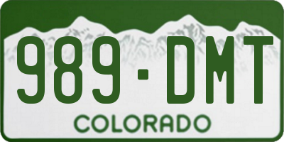 CO license plate 989DMT