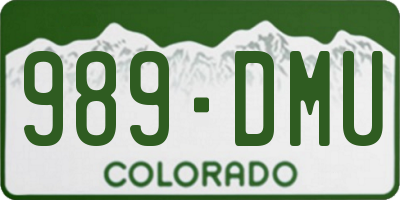 CO license plate 989DMU