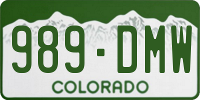 CO license plate 989DMW