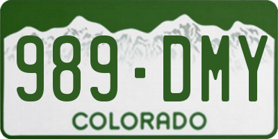 CO license plate 989DMY