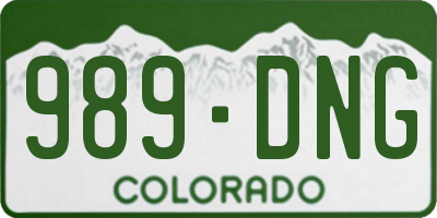 CO license plate 989DNG