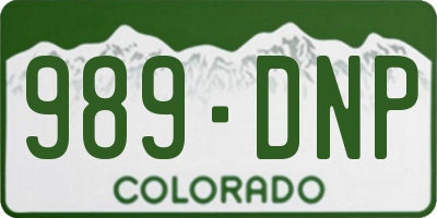 CO license plate 989DNP