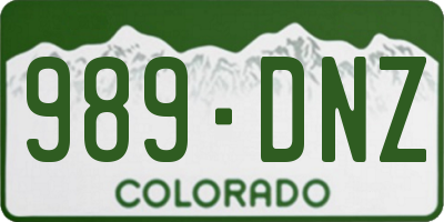 CO license plate 989DNZ