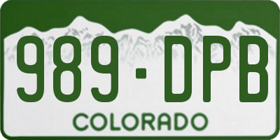 CO license plate 989DPB