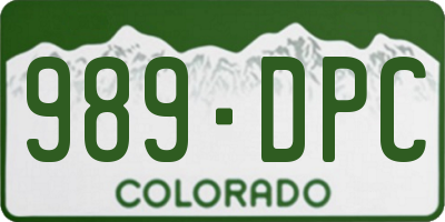 CO license plate 989DPC