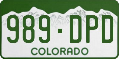 CO license plate 989DPD