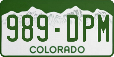 CO license plate 989DPM