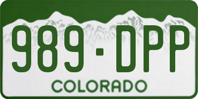 CO license plate 989DPP