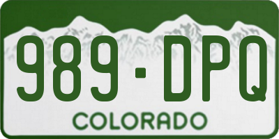 CO license plate 989DPQ