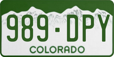 CO license plate 989DPY