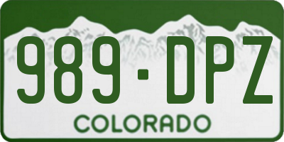 CO license plate 989DPZ