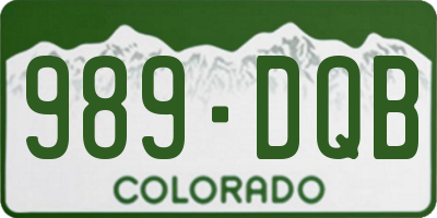 CO license plate 989DQB