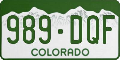 CO license plate 989DQF