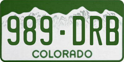 CO license plate 989DRB