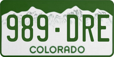 CO license plate 989DRE