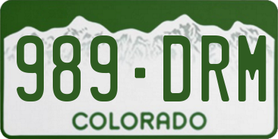 CO license plate 989DRM