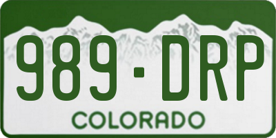 CO license plate 989DRP